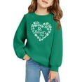 thumbnail image 3 of LIaqionyy Girl's St Patrick's Day Tops Kids Casual Long Sleeve Crewneck Pullover Cute Shamrock Graphic Clothes 2-10Y, 3 of 5
