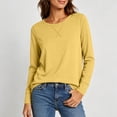 thumbnail image 5 of Otvok Stitch‑Detail Casual Pullover for Women, Crew Neck Long Sleeve Loose T‑Shirt, 5 of 7