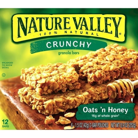 Crunchy Granola Bars Oats N Honey Six 1.5 Ounce 2-Bar Pouches Per Box (2 Pack)