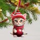 thumbnail image 4 of Adorno Navideño Divertido De Acrílico 2D Para Árbol De Navidad Adorno De Acrílico Con Gato Adorno De Acrílico Con Doble Impresión Colgante Navideño Divertido Regalo De Navidad Elefante Blanco Colgan, 4 of 8