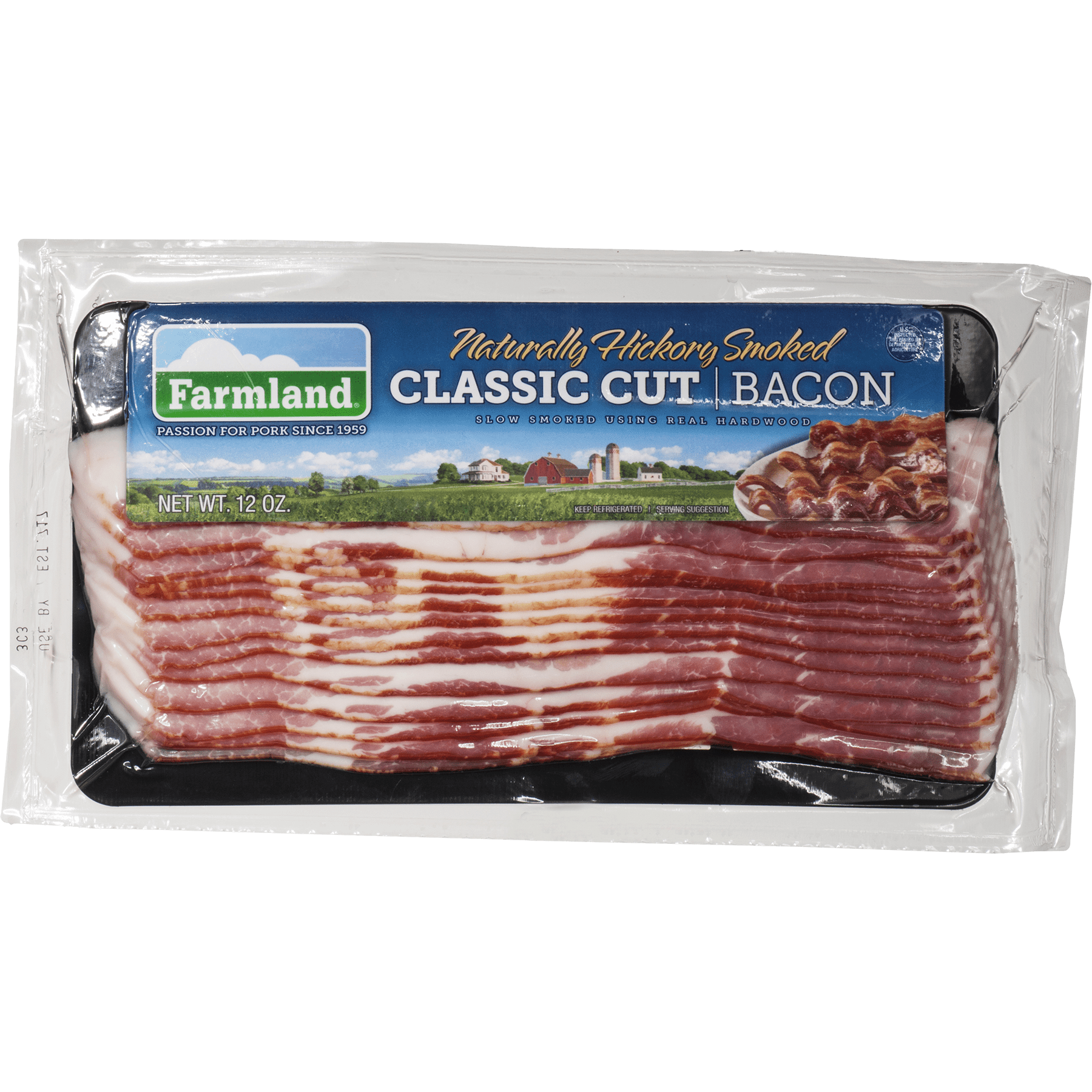 Farmland Naturally Hickory Smoked Classic Cut Bacon 12 Oz Walmart Com Walmart Com