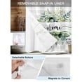 thumbnail image 3 of No Hook Cloth Fabric Shower Curtain with Snap in Liner, Eucalyptus Waterproof Shower Curtains Set with See Through Top Window, Sage Green Botanical Flower Plaid Check Bath Curtains Shower 72"x78", 3 of 6