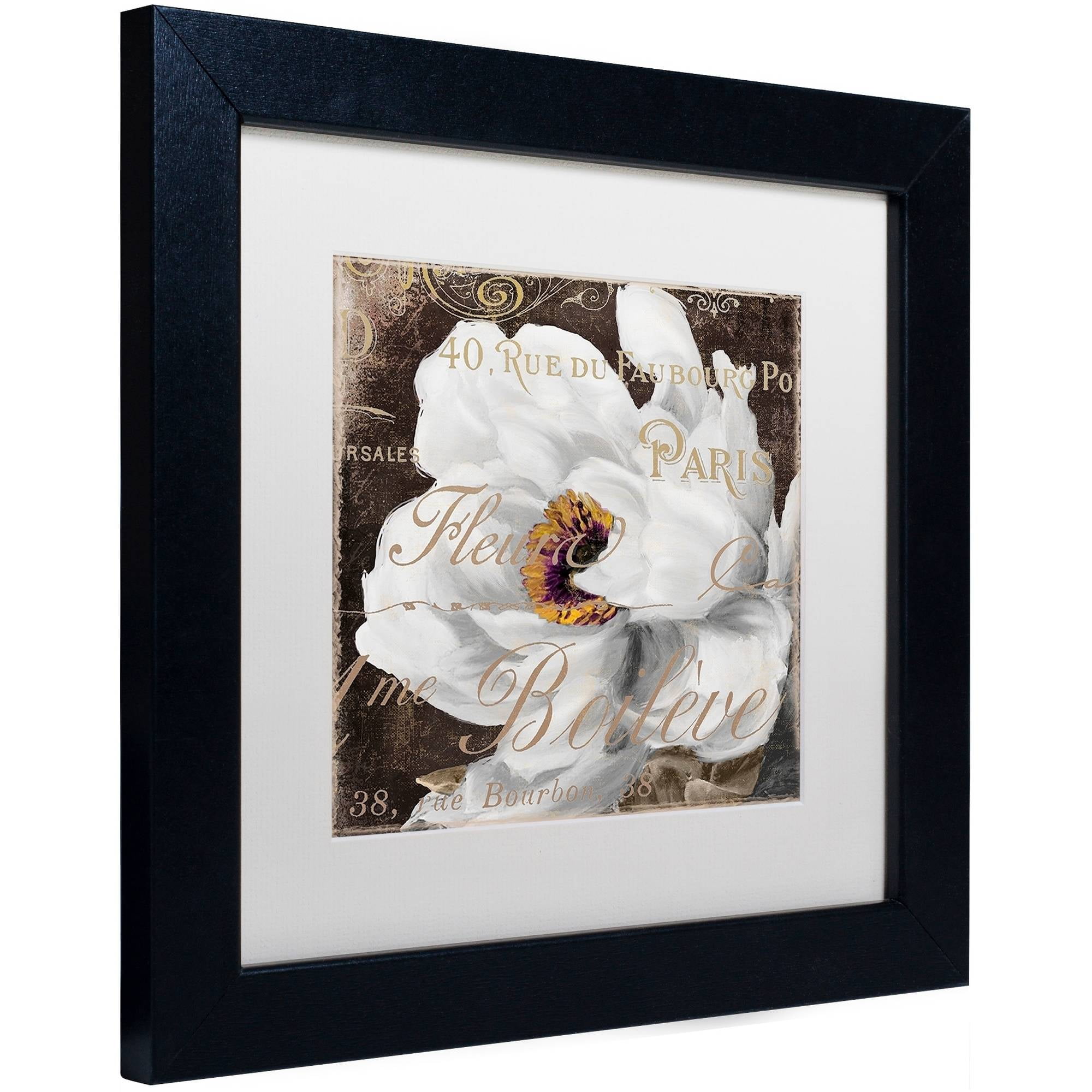 Trademark Fine Art "Fleurs Blanc III" Canvas Art by Color Bakery White Matte, Black Frame