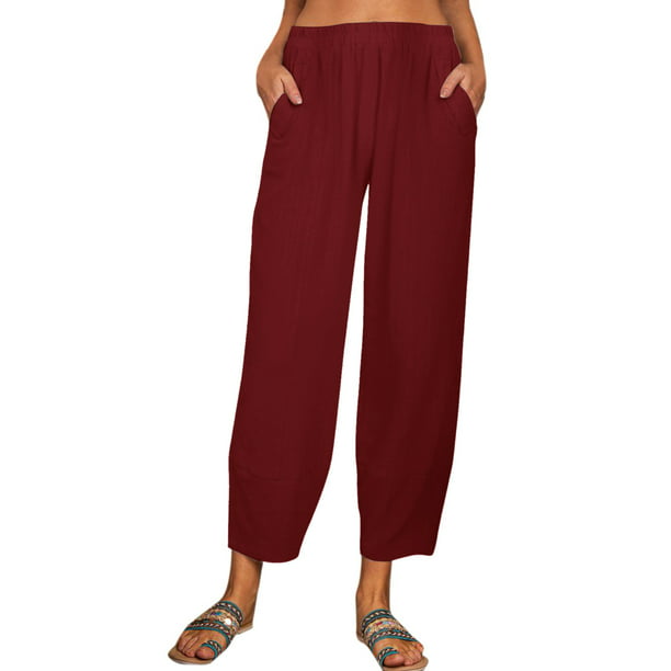 Women's Cotton Linen Trousers Sweatpants XXXXXL - Walmart.com