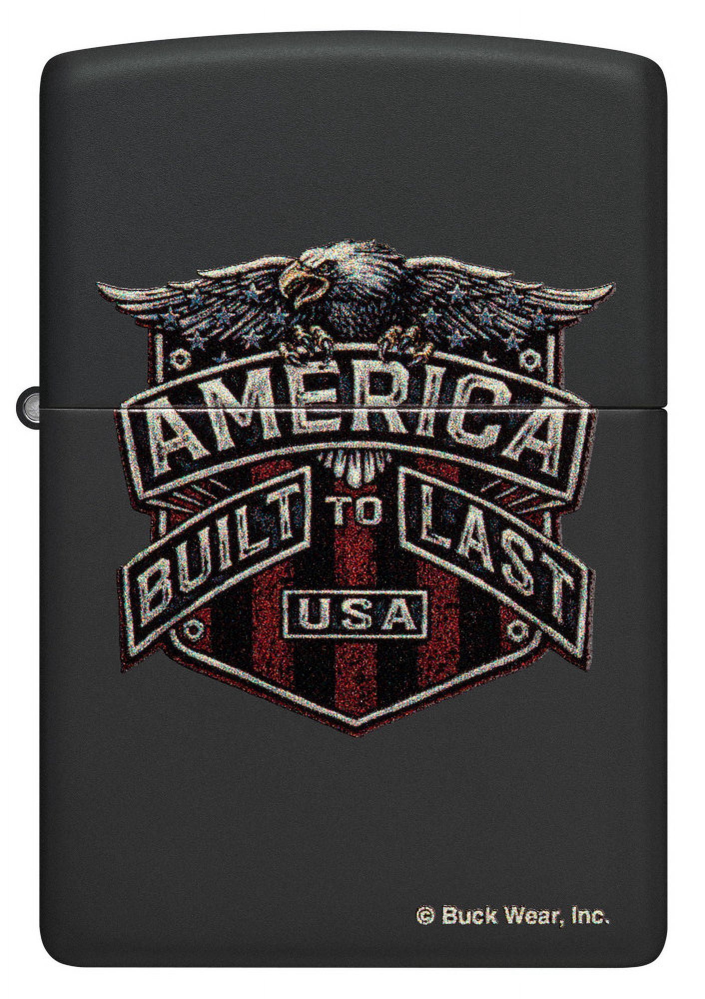 Zippo Buck Wear Eagle Design Black Matte Pocket Lighter