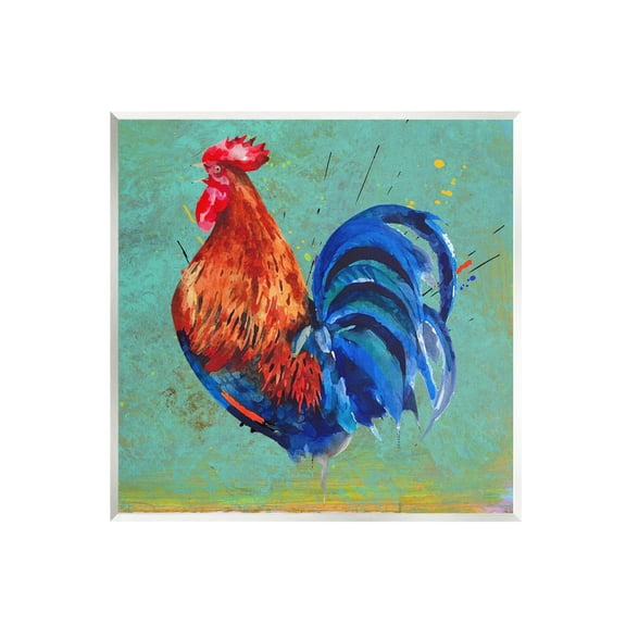 Stupell Bold Farmhouse Country Rooster Animals & Insects Painting Wall Plaque Unframed Art Print Wall Art