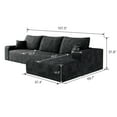thumbnail image 2 of 107" Cloud Couch, Sectional Sofa with L-Shape Chaise, Modern Black Modular Upholstered Couch, Deep Seat for Living Room Bedroom, No Assembly, 2 of 8