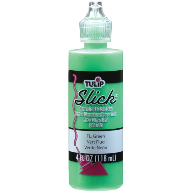 Tulip Slick 4 Fl. Oz. Fluorescent Green Dimensional Fabric Paint