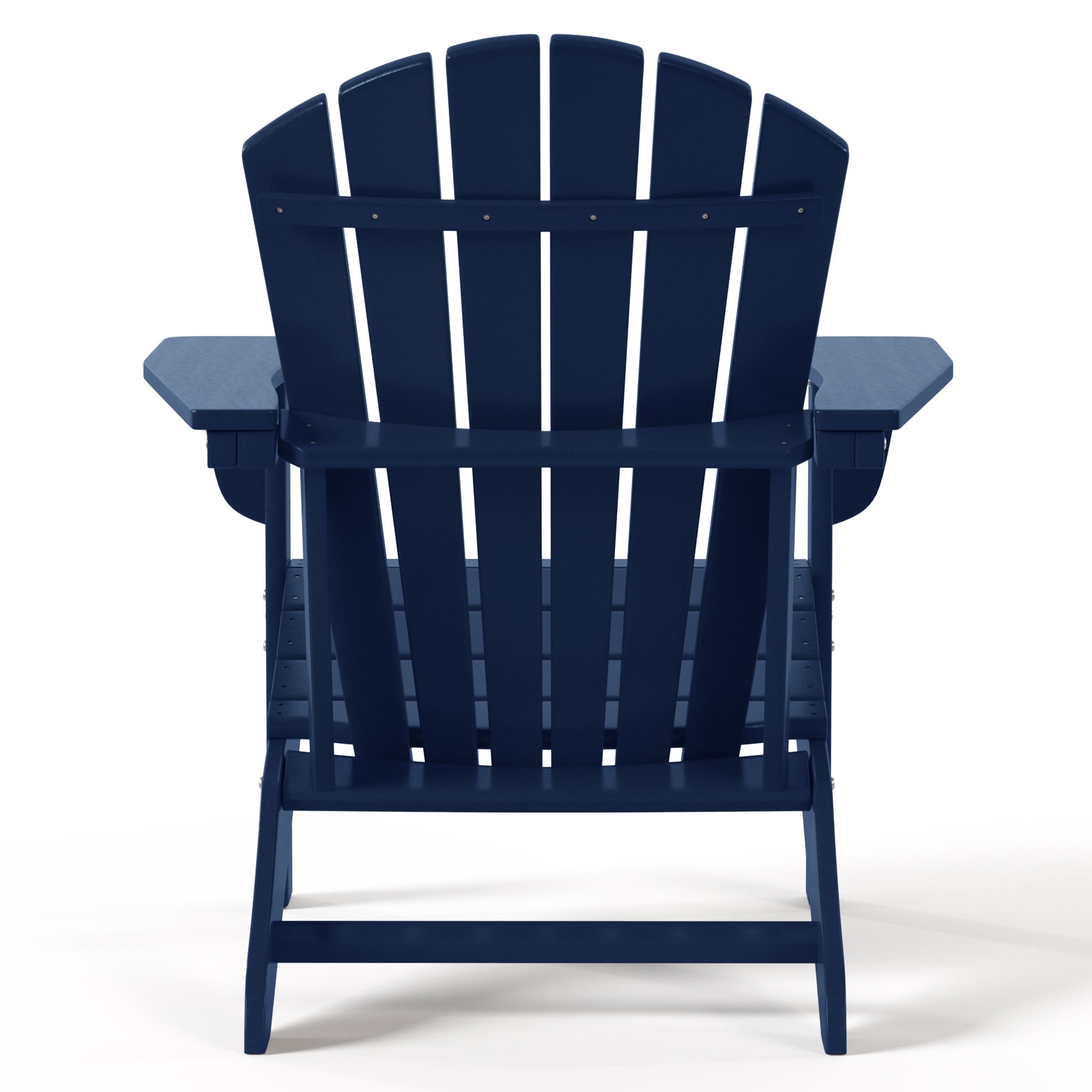 WestinTrends Dylan Lounge Chairs for Outside, 2 Pieces Seashell Adirondack Chair with Ottoman Set, All Weather Poly Lumber Outdoor Patio Chairs Furniture Set, Pacific Blue