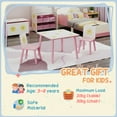 thumbnail image 6 of Qaba 3-Piece Kids Table and Chairs Set Furniture for Boys and Girls Aged 3-8, Bedroom, Nursery, Playroom, Pink, 6 of 9