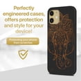 thumbnail image 2 of Case Yard Wooden Case for iPhone-11 Soft TPU Silicone cover Slim Fit Shockproof Wood Protective Phone Cover for Girls Boys Men and Women Supports Wireless Charging Elephant with Crown Design, 2 of 7