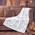 thumbnail image 6 of Blue Bow Floral Autumn Whimsy Girls Bedroom, Playful Botanical Garden Scene, Warm Flannel Blanket for Sunroom and Reading Nook, Garden Lovers Thanksgiving Gift, Playful Home Decor, 6 of 9