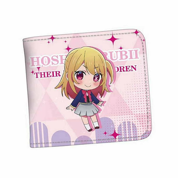 Cartera Oshis no ko Mems Cyos con personajes de anime, delgada y plegable