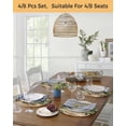 thumbnail image 5 of 13 Inch Round Placemats Set of 6, Sage Green Black Women Non Slip Heat Insulation PP Table Mats, Spring Eucalyptus Brown Wooden Washable Place Mats for Kitchen Dining Party Table Decor, 5 of 7