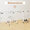 thumbnail image 3 of Costway Foldable Metal Laundry Drying Rack with Height Adjustable Wings, 20 Drying Rails White, 3 of 10