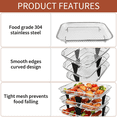 thumbnail image 3 of GCQ 3-Pack Stackable Air Fryer Racks, 7.79×5.23 Inch Stainless Steel Dehydrator Rack, Compatible with Ninja Chefman Dual Zone Air Fryer, 3 of 7