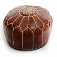 thumbnail image 4 of BeldiNest Moroccan Genuine Leather Pouf Ottoman – Pre-Filled, Handmade, Round Ottoman, Bohemian Footstool, Perfect Home Ottoman Footrest, Size: D20" H14"- Turquoise, 4 of 7