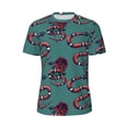 thumbnail image 5 of Wukai Snake And Rose Print Men's Short-Sleeved Mesh T-Shirt,Quick-Dry Short Sleeve Workout T-Shirt-Small, 5 of 8