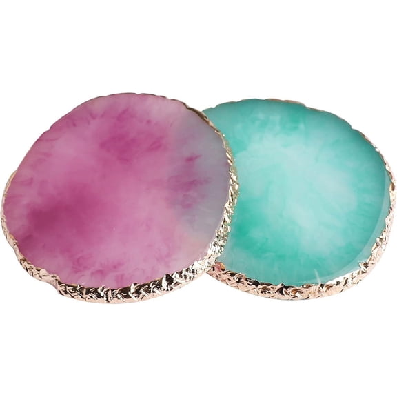 LQQBOX Nail Art Palette,Nail Art Painting Mixed Color Palette Gold Edge Nail Gel Color Makeup Display Board (Purple,Green)