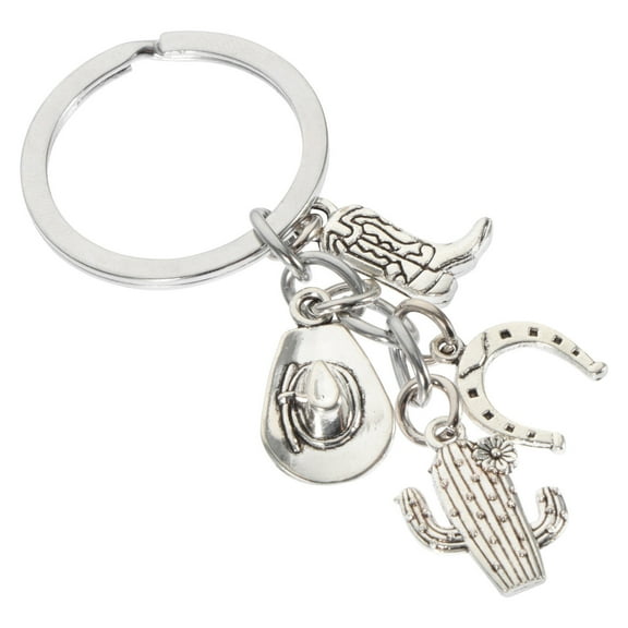 KALLORY 1Set Western Key Chains for Women Metal Keychain for Bags and Backpacks