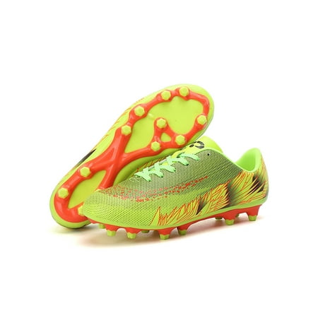 

Kesitin Kids Wear-resistant Non Slip Round Toe Sport Sneakers Boys&Girls Training Flexible Athletic Shoe With Nails Lace Up Football Shoes