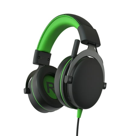 onn Xbox Wired Video Game Headset with 3.5mm Connector  Flip-to-Mute Mic  Cooling Gel Earpads and 50mm Speakers - Black and Green