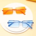 thumbnail image 2 of Fashion Retro Rimless Rectangular Sunglasses Candy Color Sunglasses Rectangle Shade Gradient Rimless Women Summer Sun Glasses Other China, 2 of 5