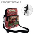 thumbnail image 5 of FUIALDOLG Merry Christmas Crossbody Bag with Red Polka Dot Family Photo, 2 Layer Polyester Shoulder Pouch for Women Girls School Work Travel, 5 of 8