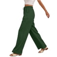 thumbnail image 5 of Guluxicc Summer Casual Wide Leg Trousers for Womens Loose Fit Pants with Buttoned Pockets Elastic Waist Pants for Travel, 5 of 8