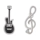 thumbnail image 2 of Aretes con notas de guitarra de plata de ley 925 hipoalergénicos Qarigey para mujeres y niñas, 2 of 6