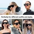 thumbnail image 3 of Gafas de sol cuadradas de gran tamaño Gafas de sol sin montura siamesas para mujeres Hombres Lentes planos Protección UV400 Cuadrado Sin montura, 3 of 5