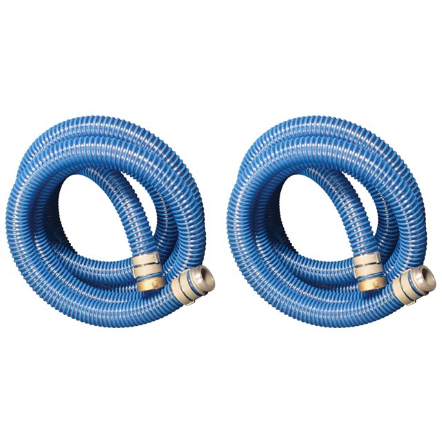 Apache 2 Inch Diameter 20 Foot 58 psi PVC Flexible Pool Hose, Blue (2 Pack)