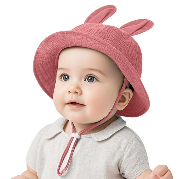 Kmdttou Toddler Sun Hat UPF50 Sun Hat with Chin Strap Summer Baby Breathable Solid Color Bucket Hat Summer Savings!