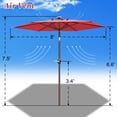 thumbnail image 3 of Strong Camel 8' Patio Umbrella Outdoor Sunshade LED Lighted Tilt Aluminum Garden Market Balcony, 3 of 11