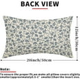thumbnail image 3 of Daisy Floral Block Print Lumbar Pillow Covers 12X20 Inch Gray Blue Beige Flowers Decorative Pillow Cases Set of 2 Farmhouse Home Decor Vintage Rustic Cute Throw Pillows for Sofa Couch Outdoor, 3 of 6
