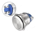 thumbnail image 2 of 19mm Boat Horn / Starter Switch Circular Metal Momentary Push Button Waterproof, 2 of 7