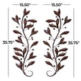 thumbnail image 4 of DecMode Brown Metal Vine Leaf Wall Decor (2 Count), 4 of 15