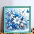 thumbnail image 2 of Kit Punto Cruz Con Flores Impresas Hilo Algodón Ecológico Bordado 11CT 40x40cm, 2 of 9