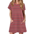 thumbnail image 1 of Chemises à Manches Courtes pour Femmes Robe T-Shirt d'Été Décontractée pour Femmes Tunique Ample à Manches Courtes avec Poches pour Femmes Robe d'Été Ample pour Femmes Robe T-Shirt Femme, 1 of 5
