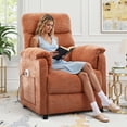 thumbnail image 2 of Power Recliner Chair, Holaki Electric Power Recliner with Side Pocket and Remote, Modern Chenille Fabric Recliner Chairs for Adults, Small Recliner for Small Space Nursery Living Room, Orange, 2 of 9