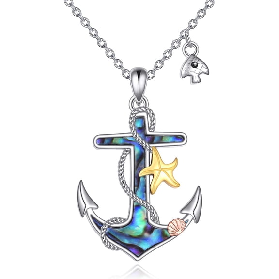 Anchor Necklace Sterling Sliver Anchor Pendant Necklace Ocean Necklace for Women