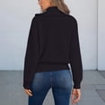thumbnail image 4 of Fiaer.Full Zip Cardigan for Women.Womens Long Sleeve Turtleneck Loose Fit Comfort Casual Trendy Breathable Going out Knit Tops Black ONE SIZE, 4 of 6