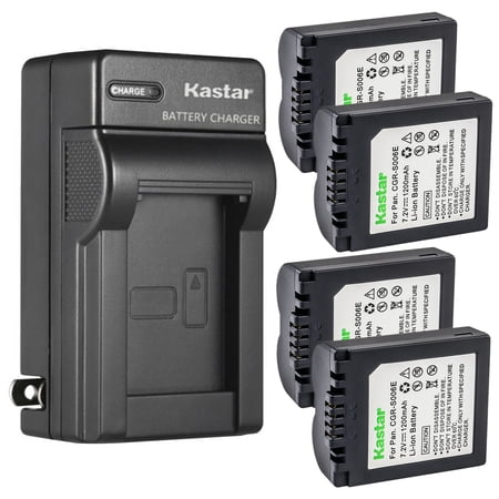 Kastar 4-Pack Battery and AC Wall Charger Replacement for Panasonic Lumix DMC-FZ8S  Lumix DMC-FZ18  Lumix DMC-FZ18EBK  Lumix DMC-FZ18EG  Lumix DMC-FZ18EGK  Lumix DMC-FZ18EGS  Lumix DMC-FZ18GK Cameras