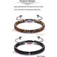 thumbnail image 3 of Healing Crystal Bracelet for Men Hematite Black Obsidian Tiger Eye Gemstone Beaded Bracelets Adjustable Protection Crystals Natural Stone Beads Bracelet for Men Women Anxiety Relief, 3 of 5