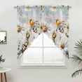 thumbnail image 5 of Summer Botanical Kitchen Window Curtains, Swag Curtains Valance for Bedroom Living Room Bathroom, White Daisy Botanical Bee Farmhouse Rod Pocket Window Treatment Curtain Block Drapes 2 Panels 36"x36", 5 of 9
