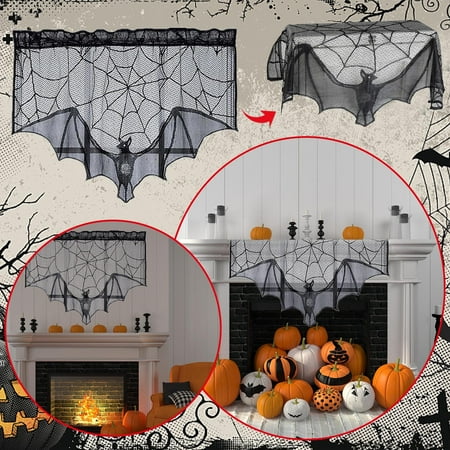 

WNG Decoration Festival Lace Table Flag Fireplace Cloth Fireplace Decoration Pendant