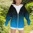 thumbnail image 4 of SonxaHe Big Girls' Jacket Gradient Prints Fleece Zip Up Hooded Jacket Child Athletic Lightweight Warm Outerwear Jackets Blue,Sized 14-15, 4 of 4