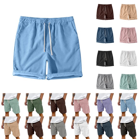 JTieacloth Men's Corduroy Casual Shorts Classic Stretch Short for Summer Beach Vacation(Green)
