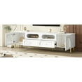 thumbnail image 4 of Euroco Modern TV Stand with Glass Cabinet Doors, 4 Drawers & 2 Cabinets, Cable Management, Metal Legs – Elegant Entertainment Center for Living Room, 4 of 9