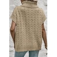 thumbnail image 3 of Women's Sophisticated Light French Beige Cable Knit Turtleneck Sweater - [ZhiHiMeRi] | (US 16-18)XL, 3 of 7